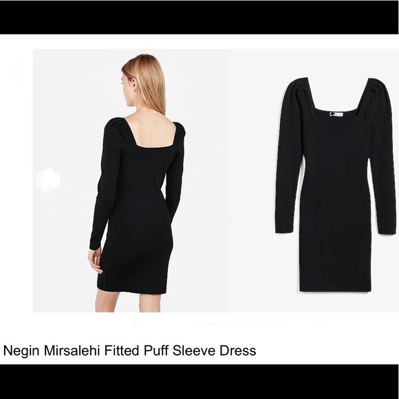 XS Express X Negin Mirsalehi Black Knit Midi Dress - Picture 4 of 6